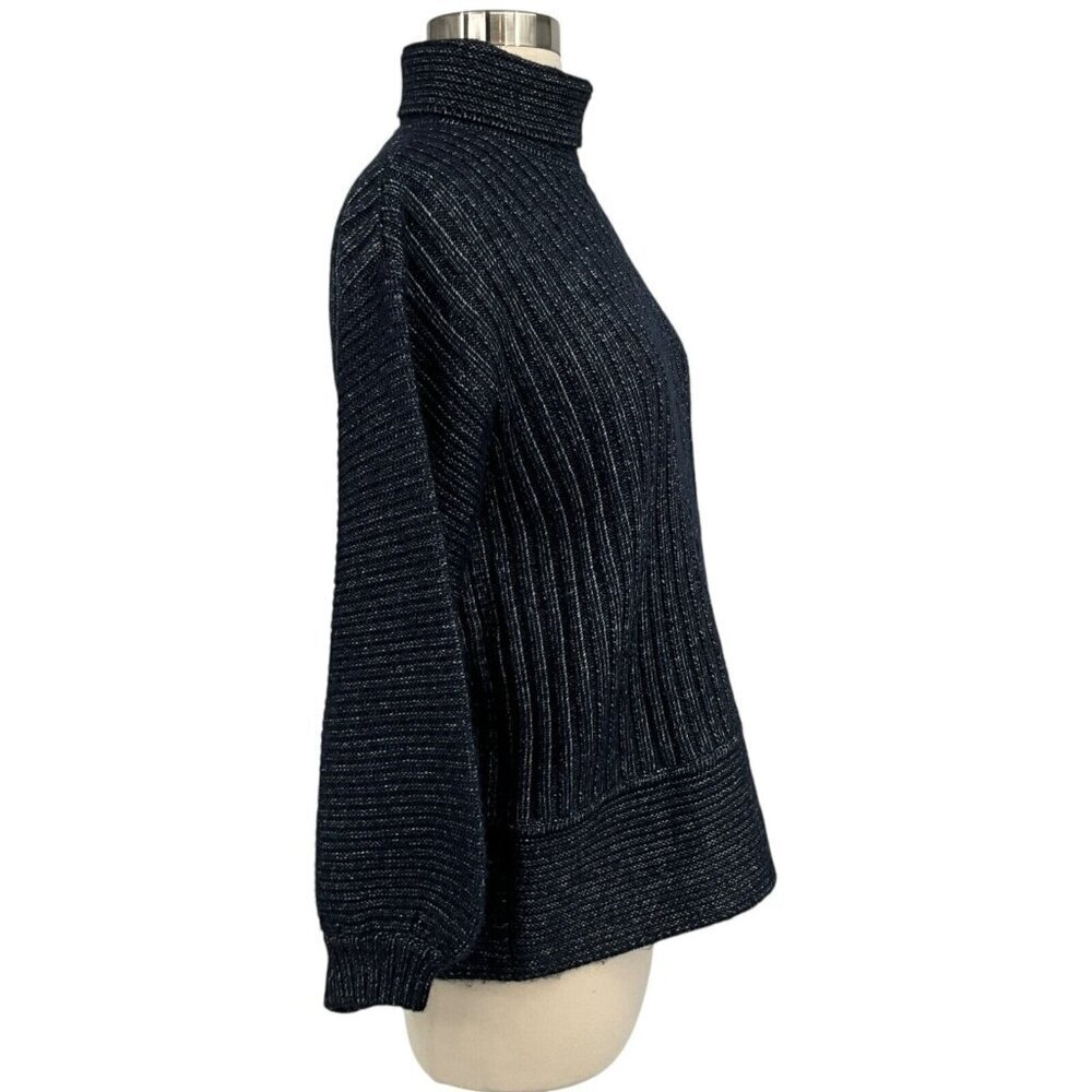 Toccin Turtleneck Sweater Navy Size S Pullover Long Sleeve Ribbed - Picture 6 of 8